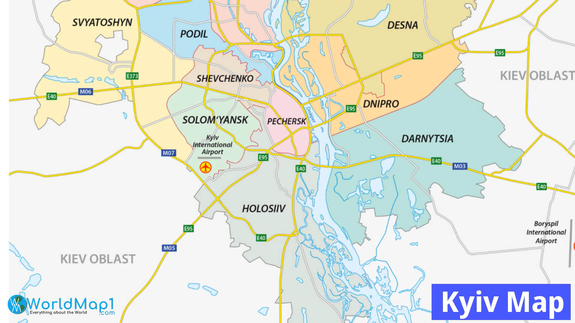 Carte du centre ville de Kiev